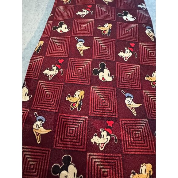 Vintage Mickey & Co. Disney Character Tie – 100% Silk – Mickey, Donald, Goofy & - Picture 6 of 7